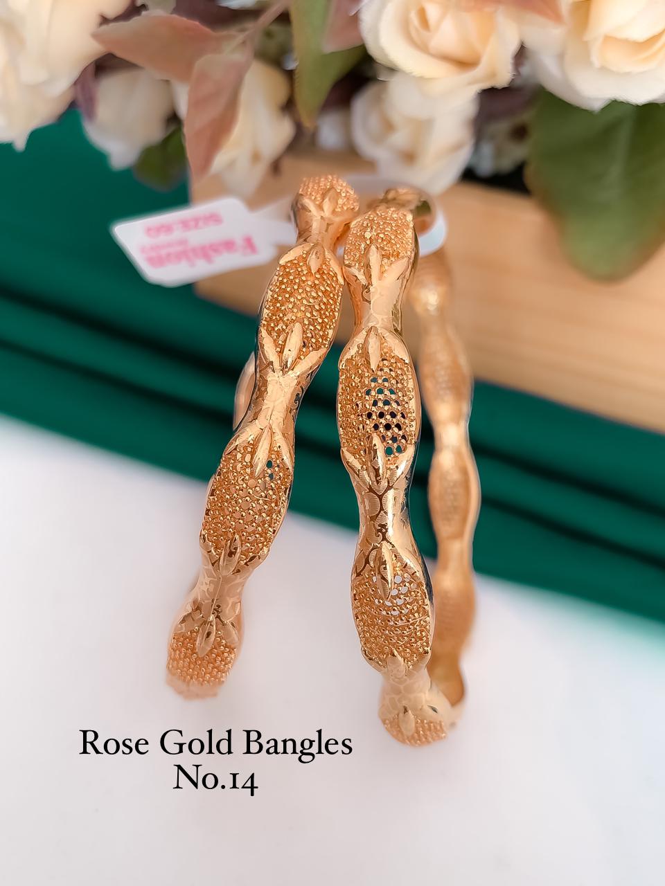 Rose Gold Fancy Designer Bangles 3 Wholesale Market In Surat
